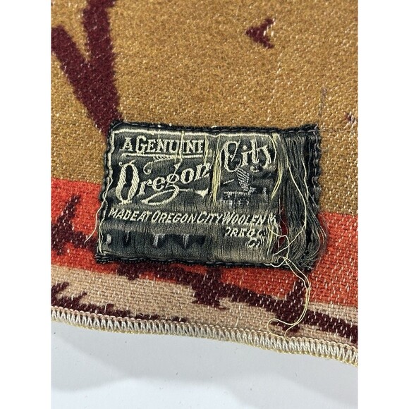 1920s Antique Jacob's Oregon City Indian Trade Blanket Aztec 74 x 58 Rare HTF - Picture 12 of 16